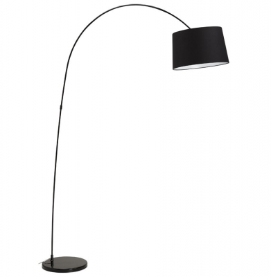Lampadare - Lampa neagra de podea KAISER cu design modern abajur din material textil / otel, FL00280BL - Kokoon