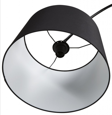 Lampa neagra de podea KAISER cu design modern abajur din material textil / otel, FL00280BL - Kokoon [4]