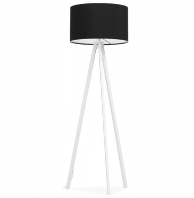 Lampa neagra de podea TRIVET cu design modern 3 picioare albe / material / otel, FL00330BLWH - Kokoon [2]