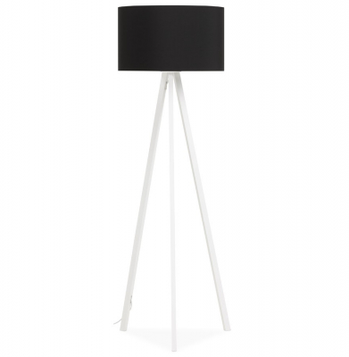 Lampa neagra de podea TRIVET cu design modern 3 picioare albe / material / otel, FL00330BLWH - Kokoon [1]