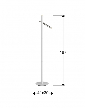 Lampa podea alba cu crom Zorka 167 cm stil minimalist, 373629 - Schuller [1]