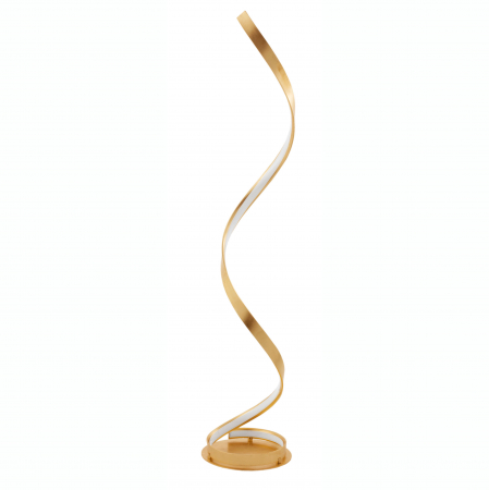 Lampadare - Lampa podea aurie forma eleganta spirala LED Kodey 143 cm, design lux, 9512110 - Novaluce