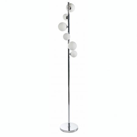 Lampadare - Lampa podea moderna Maxi 150 cm, globuri albe/suport metal crom, 6 becuri, AZ 2101 - Azzardo