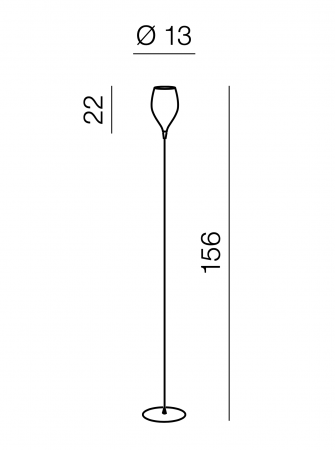 Lampa podea moderna stil minimalist Garnet Line 156 cm, diverse culori, suport metalic negru, AZ 1077 - Azzardo [2]