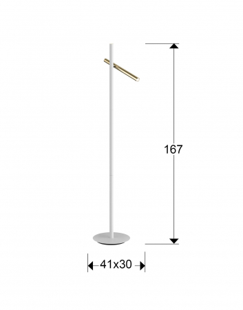 Lampa podea neagra/alba cu auriu Zorka 167 cm stil minimalist, 373685 - Schuller [4]