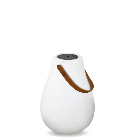 Produse - Lampă Portabilă Kurby 38 Battery 27,5x27,5x37 cm, Polietilen Alb, Protecție IP65 - New Garden