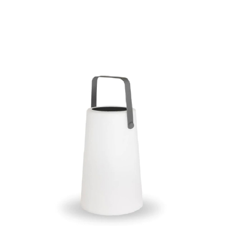 Gradina - Lampă Portabilă Nomada 19x19x30 cm, Polietilenă Alb, Protecție IP65 - New Garden