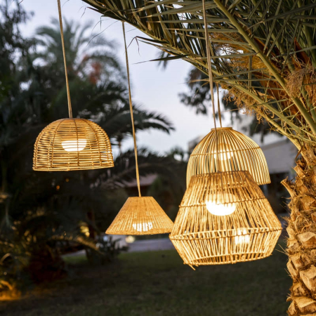 Lampă Suspendată Bossa 20 Hang 22x22x35 cm, Fibre Naturale, Protecție IP54 - New Garden [4]