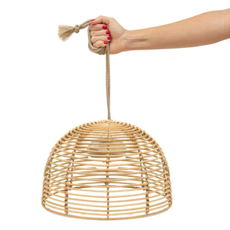 Gradina - Lampă Suspendată Bossa 20 Hang 22x22x35 cm, Fibre Naturale, Protecție IP54 - New Garden
