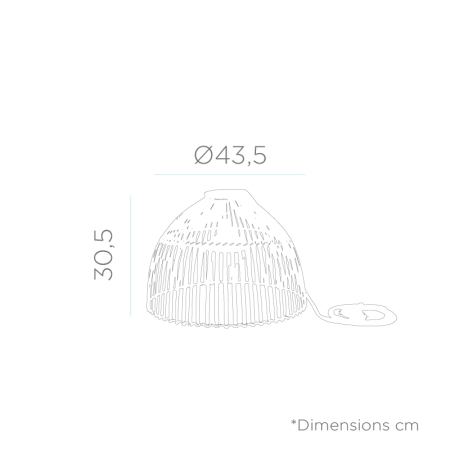Lampă Suspendată Reona 30 Hang 43,5x43,5x30,5 cm, Fibre Naturale, Protecție IP54 - New Garden [4]