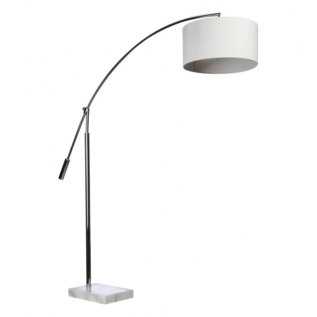 Lampadar alb/negru reglabil Taiki 180 cm, structura crom, baza patrata marmura, AZ 0006 - Azzardo [2]