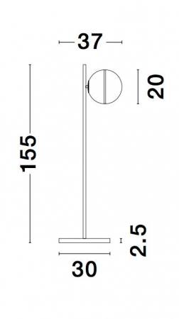 Lampadar auriu Ganiza 155 cm baza marmura alba, abajur forma glob ab sticla opal, 9960619 - Novaluce [4]