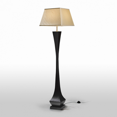 Lampadar auriu/negru de lux Camilo 64 cm baza lemn nuc, abajur textil, 662514 - Schuller [5]