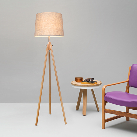 Lampadar Calvin, Metal și lemn Bej, 60W, MAYTONI Z177-FL-01-BR [5]