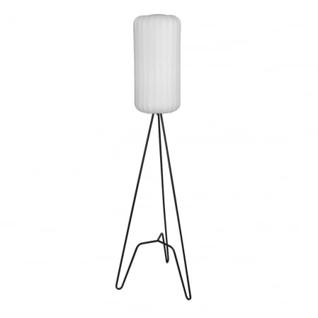 Lampadare - Lampadar cu abajur cilindric textil alb Kagan Ø 28 cm baza trepied metal negru, F0053 - Maxlight