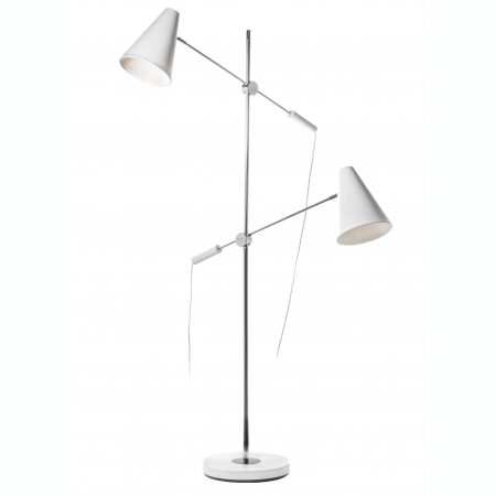 Lampadare - Lampadar cu doua brate ajustabile Dukva 165 cm, alb/negru, design modern, AZ 2863 - Azzardo