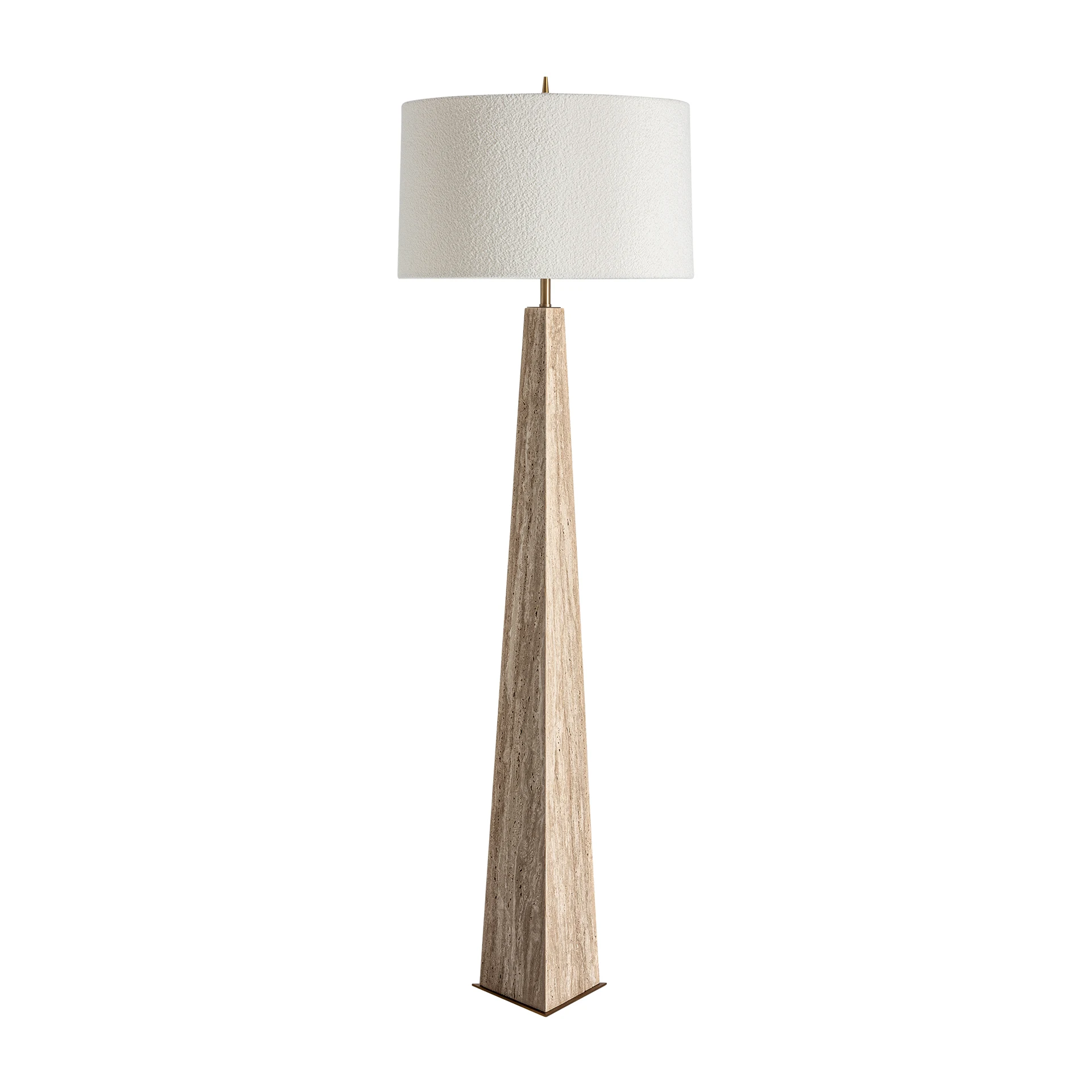 Lampadar din Bumbac Bucle, Fier si Marmura, Bej, 50x50x161 cm, Stil Art Deco - VicalHome 34907 [5]