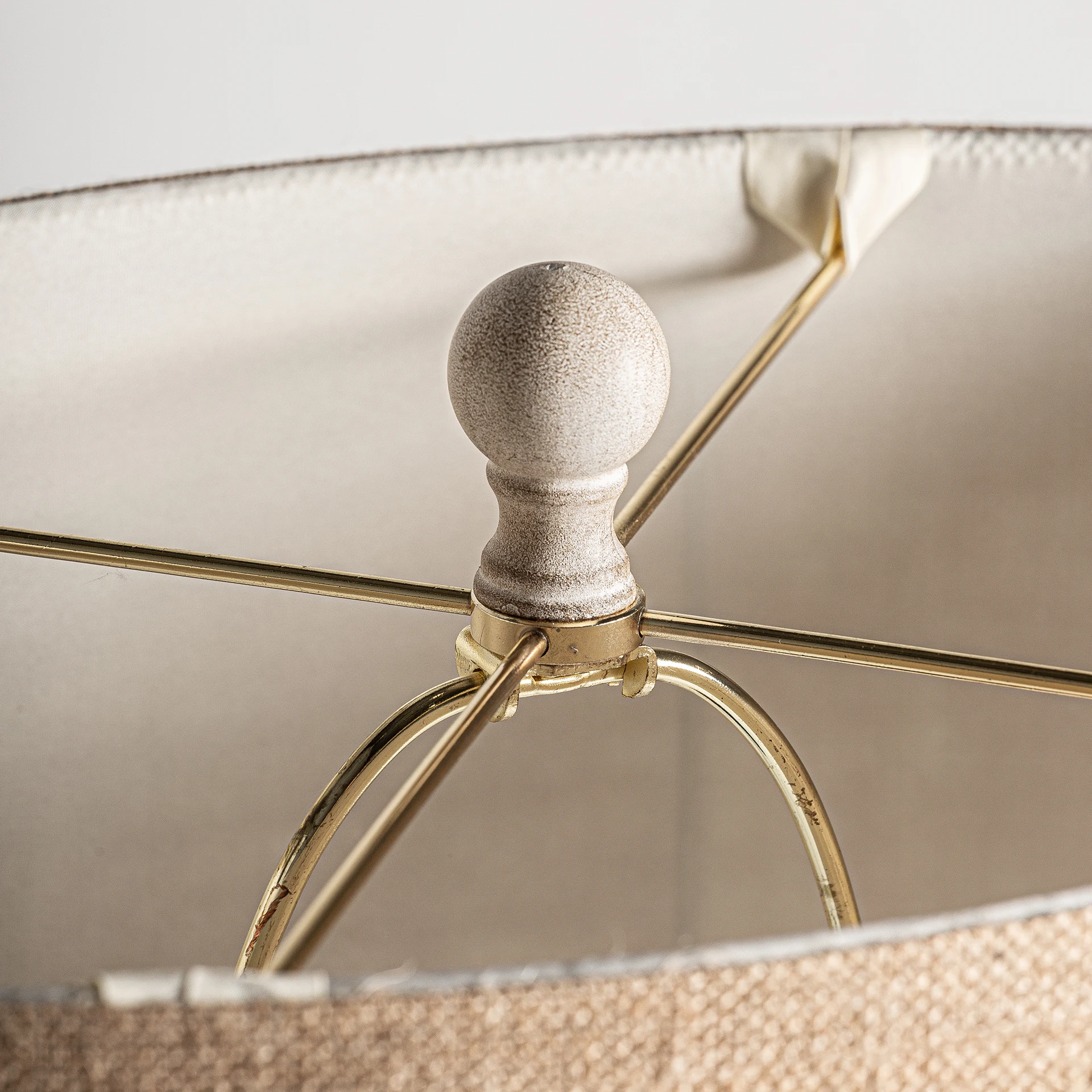 Lampadar din Rasina si Bumbac, Bej, 47x32x107 cm - VicalHome 20496 [17]