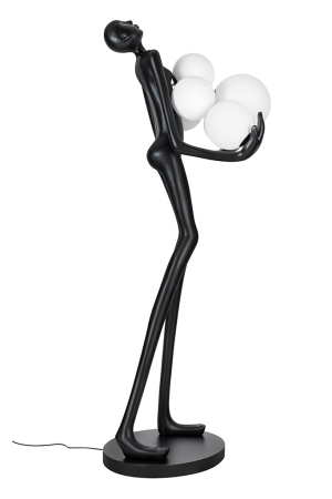 Lampadar Human Premium 80x60x180 cm, Sticlă Negru; Alb - King Home [3]