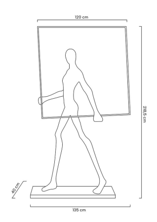 Lampadar Human Square 218 135x40x218,5 cm, Fibră de Sticlă și Oțel Negru - Moosee [9]