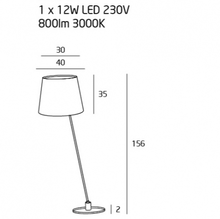 Lampadar iluminare LED Oviro Ø 40x156 cm material textil/metal/acril, F0040 - Maxlight [3]