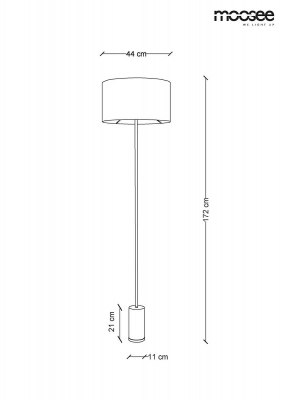 Lampadar lux designer Stasa 170 cm, baza otel auriu, abajur textil, MSE010200131 - King [1]