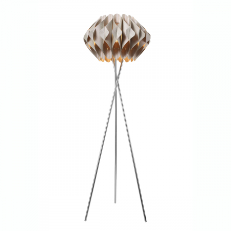 Lampadare - Lampadar modern bej/gri cu 3 picioare metalice Asim 156 cm, design modern, AZ 2406 - Azzardo
