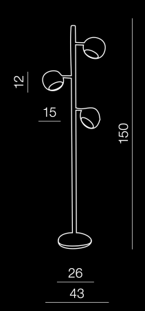 Lampadar modern cu 3 becuri forma glob Garnette 150 cm, metal crom, AZ 0024 - Azzardo [6]