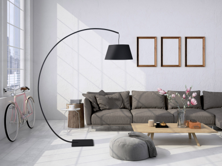 Lampadar modern negru arcuit Catal 175x49x212 cm, F0046 - Maxlight [1]