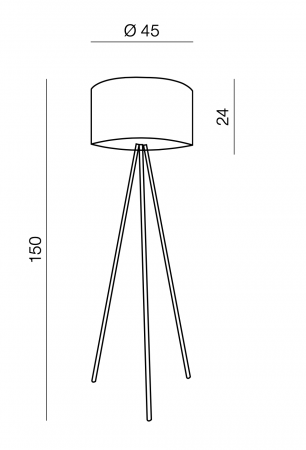 Lampadar modern Omo 150 cm, 3 picioare metal crom, abajul rotund alb/negru/gri, AZ 1037 - Azzardo [6]