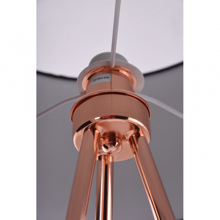 Lampadar modern Omo 150 cm, 3 picioare metal cupru, abajul rotund alb/negru/gri, AZ 3011 - Azzardo [4]