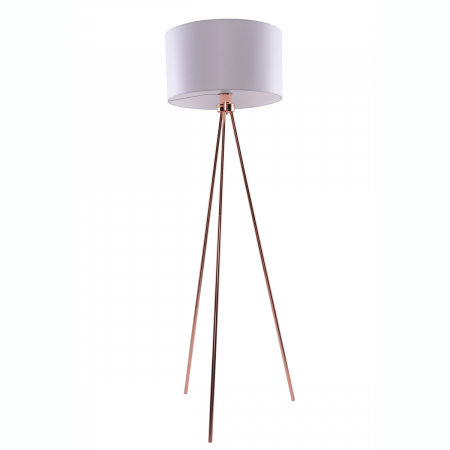 Lampadar modern Omo 150 cm, 3 picioare metal cupru, abajul rotund alb/negru/gri, AZ 3011 - Azzardo [1]