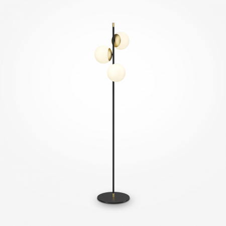 Produse - Lampadar Nostalgia MOD048FL-03G, cu intrerupator, 3xE14, negru+alb+auriu, IP20, Maytoni