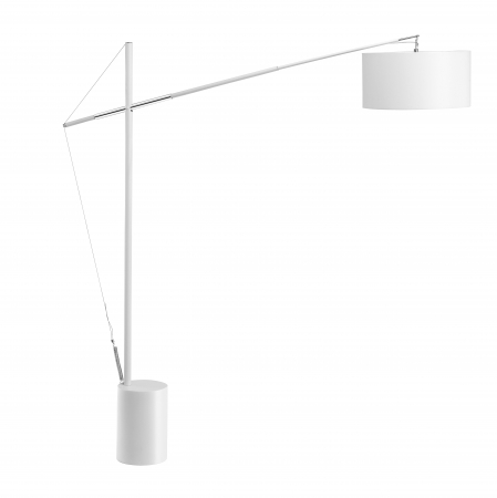 Lampadar premium ajustabil negru/alb Mondi, baza metalica, abajur textil, 41455402 - Novaluce [0]
