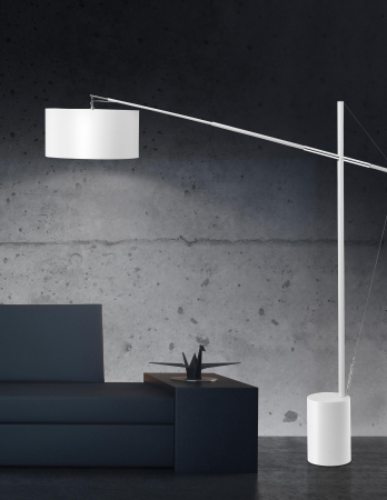 Lampadar premium ajustabil negru/alb Mondi, baza metalica, abajur textil, 41455402 - Novaluce [1]