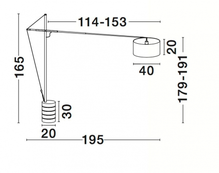 Lampadar premium ajustabil negru/alb Mondi, baza metalica, abajur textil, 41455402 - Novaluce [2]