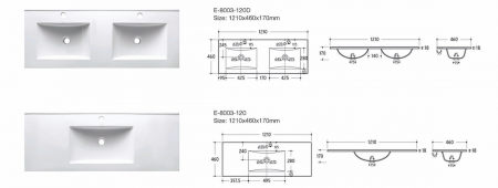 Lavoar baie 60/80/120 cm ceramic alb Lava White COMAD [1]