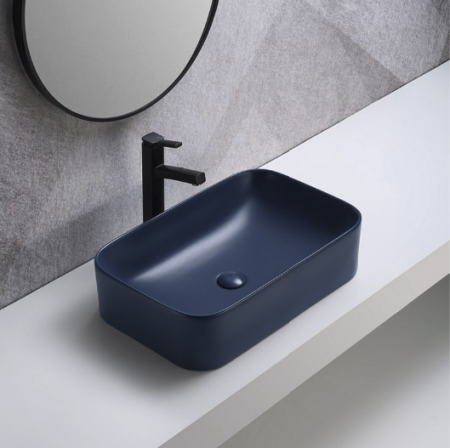 Lavoar baie ceramic aplicat 50/60 cm verde/albastru mat KAMA COMAD [7]