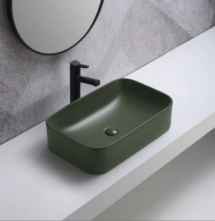 Lavoar baie ceramic aplicat 50/60 cm verde/albastru mat KAMA COMAD [3]