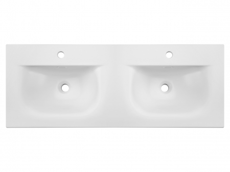 Lavoar dublu pentru mobilier baie, SKY 120 cm, alb mat, incastrat, COMAD [2]