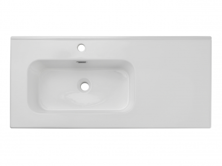 Lavoar baie mobilier cu o cuva 100 cm, GO, alb lucios cu blat ceramic COMAD [2]