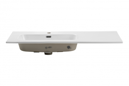 Lavoar baie mobilier cu o cuva 100 cm, GO, alb lucios cu blat ceramic COMAD [1]