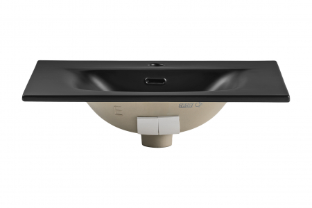 Lavoar baie incastrat pe mobilier, 60 cm, SKY negru mat, cu o cuva, COMAD [1]