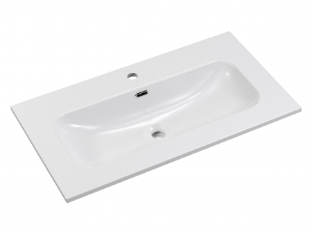Lavoar mobilier baie cu o cuva /FLY incastrat baie, 80 cm, Alb lucios, COMAD