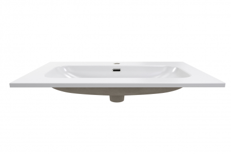 Lavoar mobilier baie cu o cuva /FLY incastrat baie, 80 cm, Alb lucios, COMAD [1]