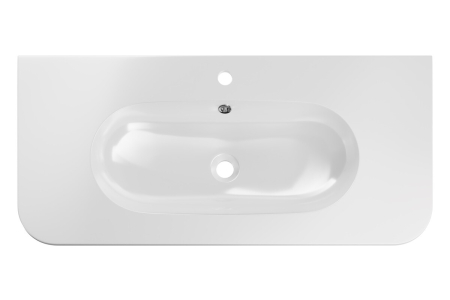 Lavoar pentru mobilier, cu o cuvă, 100 cm , Alb lucios COMAD [2]