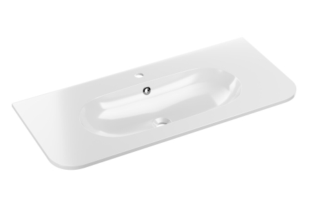 Lavoar pentru mobilier, cu o cuvă, 100 cm , Alb lucios COMAD