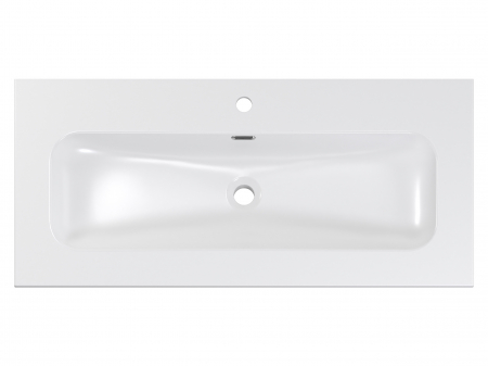 Lavoar baie 100 cm Alb lucios, FLY, pentru mobilier, incastrat, cu o cuva COMAD [2]