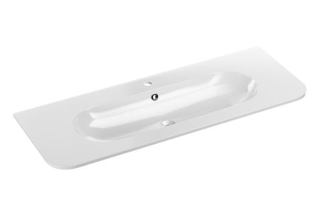 Lavoar pentru mobilier, cu o cuvă, 120 cm , Alb lucios COMAD