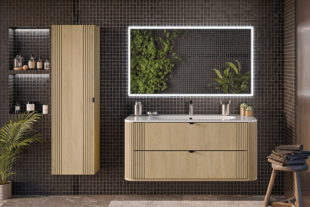 Lavoar pentru mobilier, cu o cuvă, 120 cm , Alb lucios COMAD [3]
